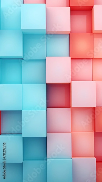Fototapeta Abstract illustration of colorful cubes background