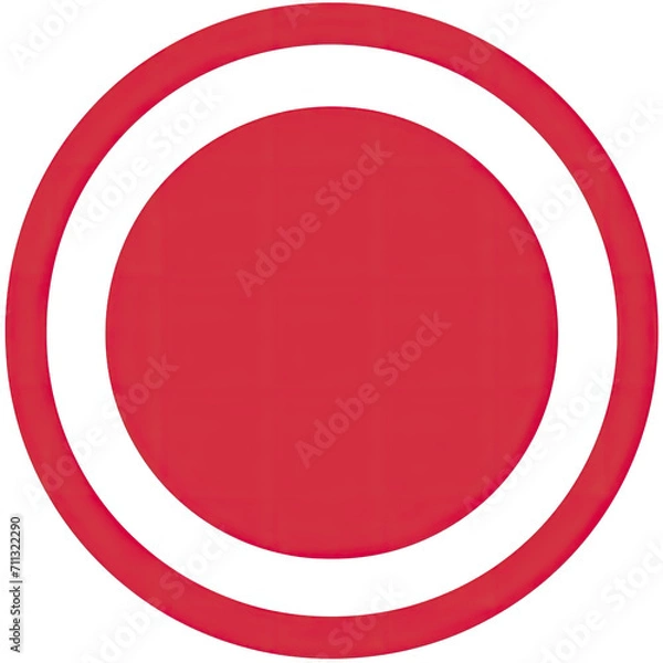 Fototapeta Red and White Circle on White Background - Simple and Striking Graphic Symbol