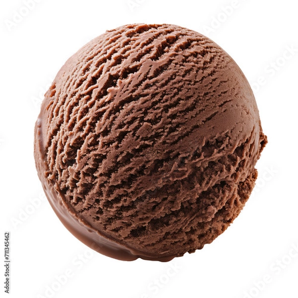 Obraz Chocolate ice cream ball Isolated on white background