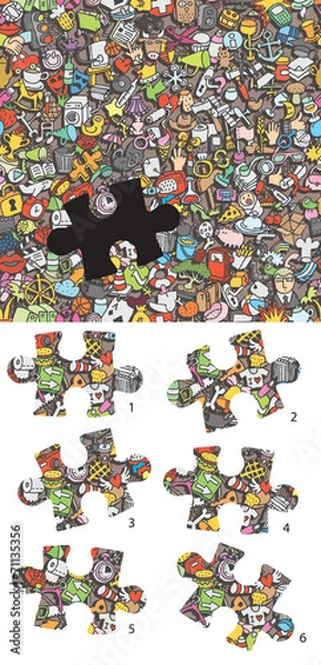 Obraz Find the right piece visual game. Solution in hidden layer!