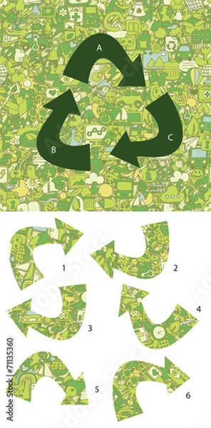 Obraz Ecology Match pieces, visual game. Solution in hidden layer!