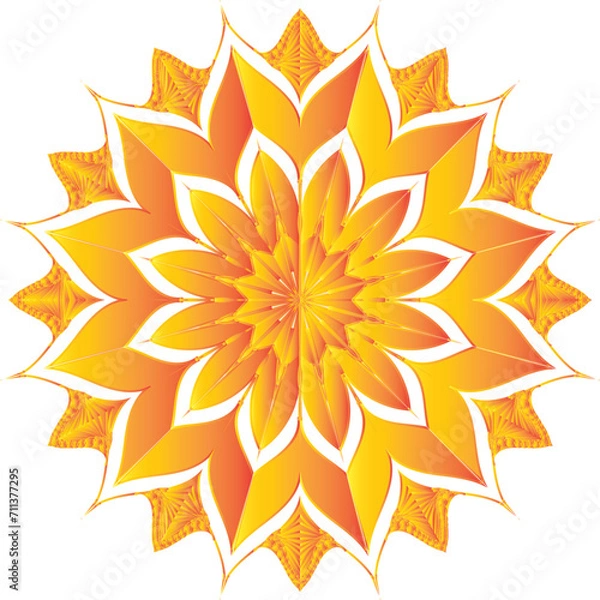 Fototapeta  Circular flower mandala pattern for Henna, Mehndi, and Decoration. Decorative ornament in ethnic oriental style. Outline doodle hand draw vector illustration
