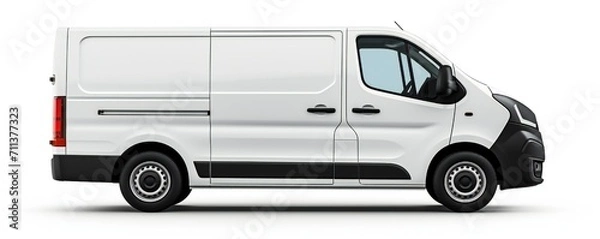 Obraz White van mockup on white background Generative Ai