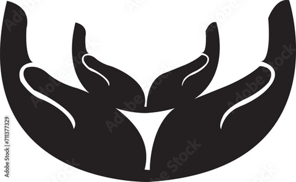 Obraz Vector illustration of linear hands. The abstract symbol for clip art or web icon.