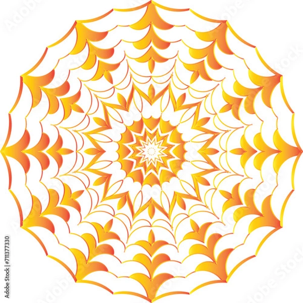 Fototapeta  Circular flower mandala pattern for Henna, Mehndi, and Decoration. Decorative ornament in ethnic oriental style. Outline doodle hand draw vector illustration