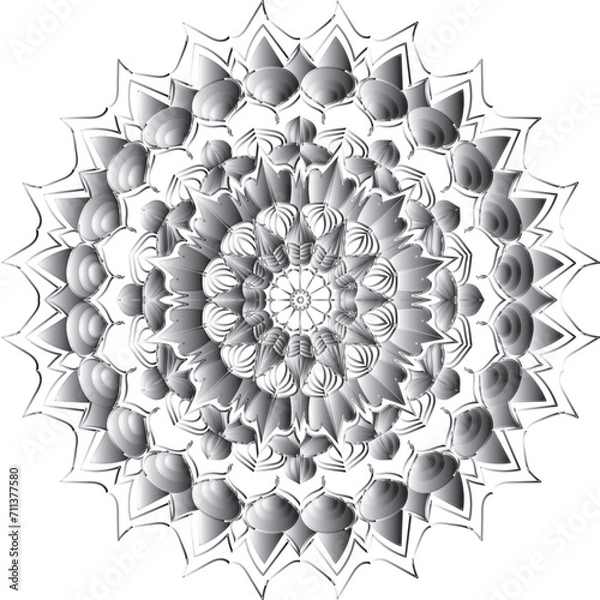 Obraz  Circular flower mandala pattern for Henna, Mehndi, and Decoration. Decorative ornament in ethnic oriental style. Outline doodle hand draw vector illustration
