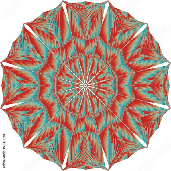 Fototapeta  Circular flower mandala pattern for Henna, Mehndi, and Decoration. Decorative ornament in ethnic oriental style. Outline doodle hand draw vector illustration