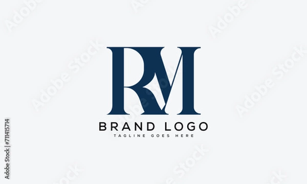 Fototapeta letter RM logo design vector template design for brand.