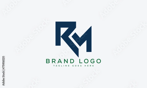 Fototapeta letter RM logo design vector template design for brand.