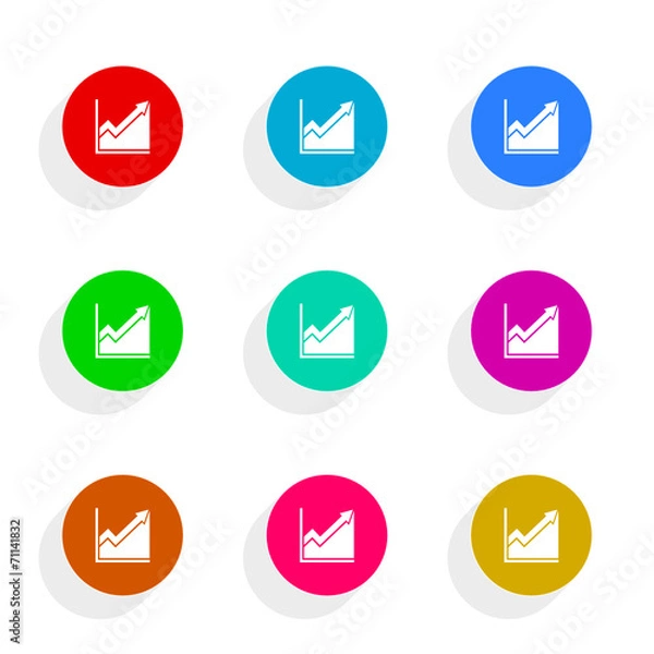 Fototapeta histogram flat icon vector set