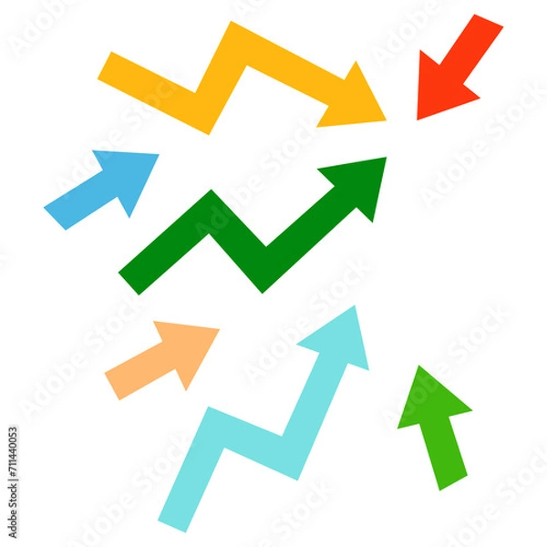 Fototapeta icon of various arrows on a white background, vector illustration