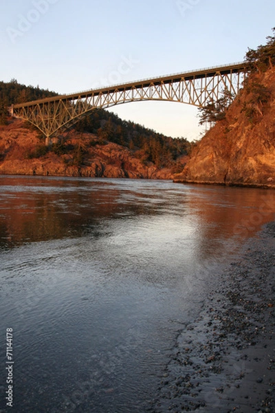 Fototapeta Deception Pass Bridge Sunset