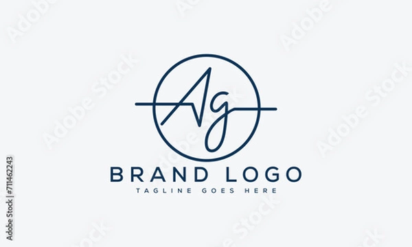 Obraz letter AG logo design vector template design for brand.