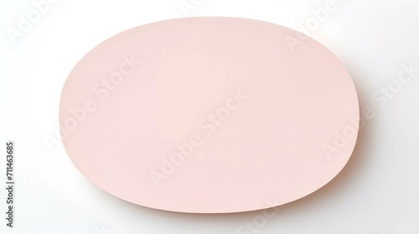 Fototapeta Blush oval Paper Note on a white Background. Brainstorming Template with Copy Space