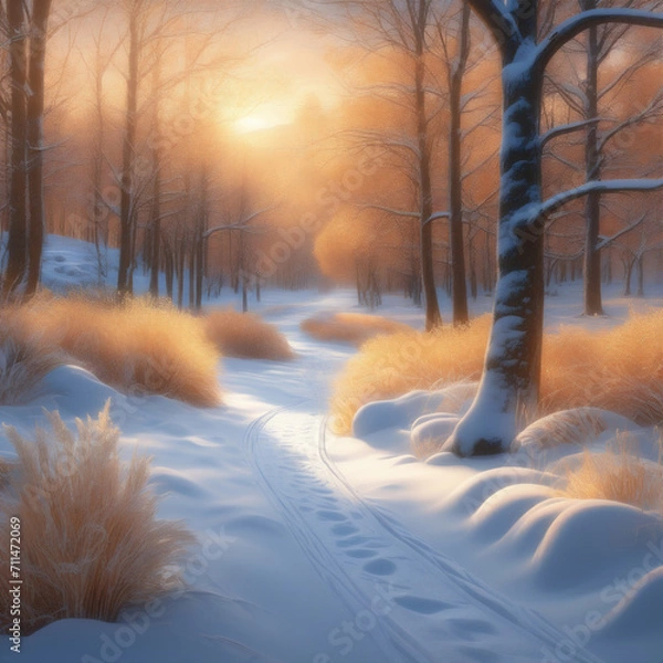 Fototapeta trees in the snow