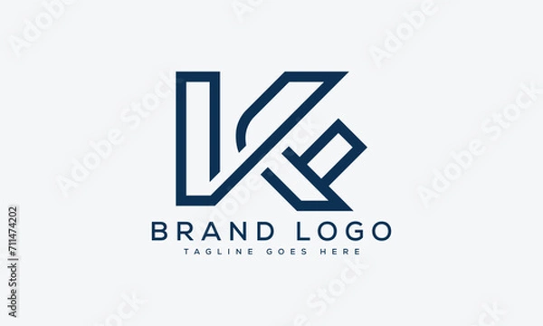 Fototapeta letter KF logo design vector template design for brand.