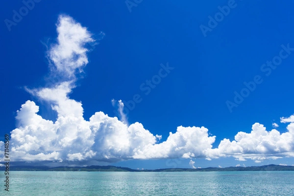 Obraz 沖縄の海・大きな入道雲