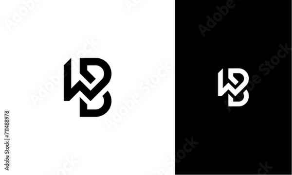 Fototapeta WB or BW initial logo concept monogram,logo template designed to make your logo process easy and approachable. All colors and text can be modified. High resolution files included.