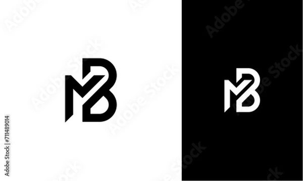 Fototapeta MB or BM initial logo concept monogram,logo template designed to make your logo process easy and approachable. All colors and text can be modified. High resolution files included.