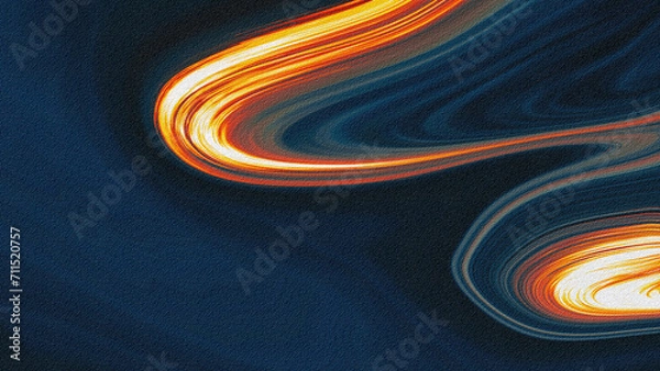 Obraz Abstract wave Navy With Orange Light