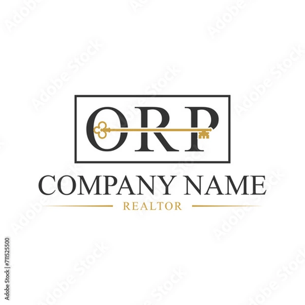 Obraz real estate / house key vector icon logo design