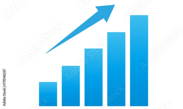 Fototapeta 棒グラフ　上昇　売上グラフ　右肩上がり　矢印