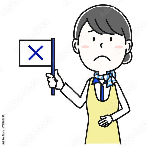 Fototapeta エプロンのキャビンアテンダント　上半身のポーズ４