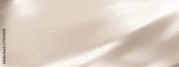 Fototapeta Abstract light beige gradient background. Minimalistic subtle wavy silk texture. 3D vector illustration.
