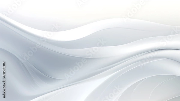 Fototapeta White and light grey abstract wave background. Modern lines form an elegant, luxurious, smooth, and clean texture. Gives the design an exclusive feel. Created with Generative AI.