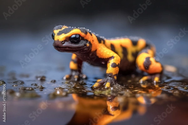 Fototapeta Feuersalamander (Salamandra salamandra), Generative AI