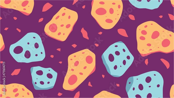 Fototapeta Pattern for ads of breakfast, lunch, dinner. Pattern for menu of cafes, bars, restaurants. Angle Funny picture Spot Print. Endless Pattern Figures Wallpaper. Seamless.