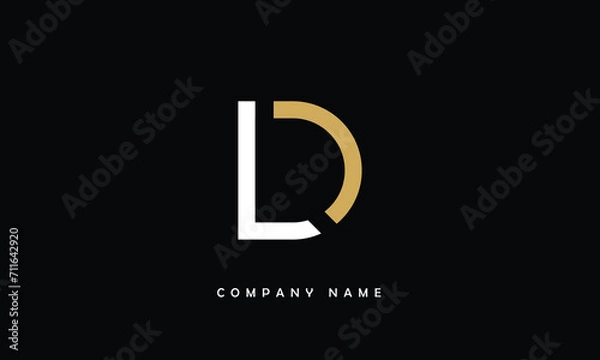 Fototapeta LD, DL, L, D Abstract Letters Logo Monogram