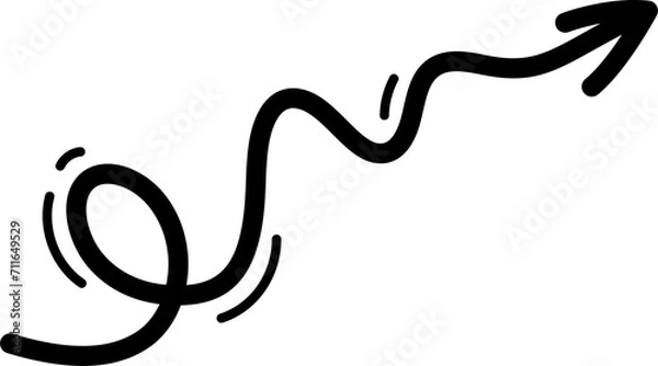 Fototapeta Hand drawn scribble arrow with pointer