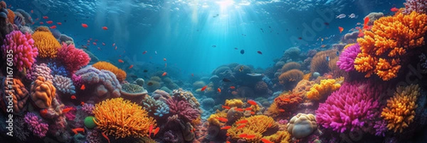 Obraz The lively shades and intricate motifs of coral reefs can be visually captivating. The variety of marine life.