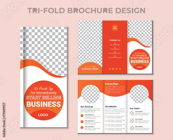 Obraz Professional Tri fold Brochure Vector template