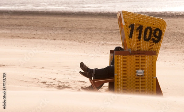 Obraz Strandkorb im Herbst