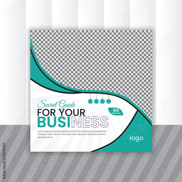 Obraz Creative corporate business solution idea social media post and Instagram banner template design