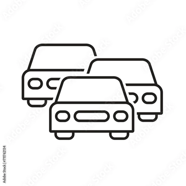 Fototapeta Traffic jam icon, isolated on white background, vector illustration