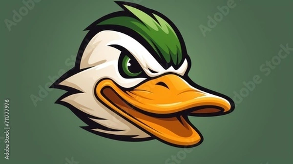 Obraz Duck mascot logo background AI generated image
