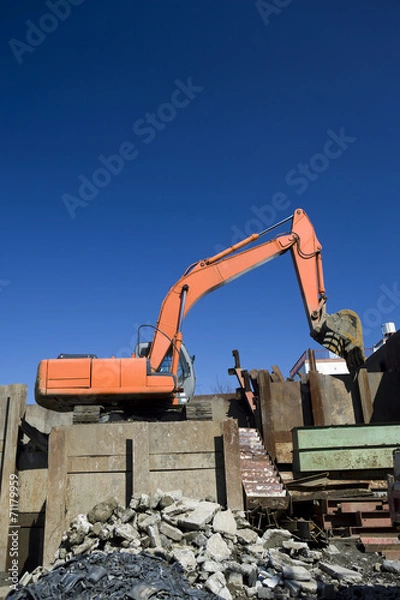 Fototapeta 作業中のパワーショベル