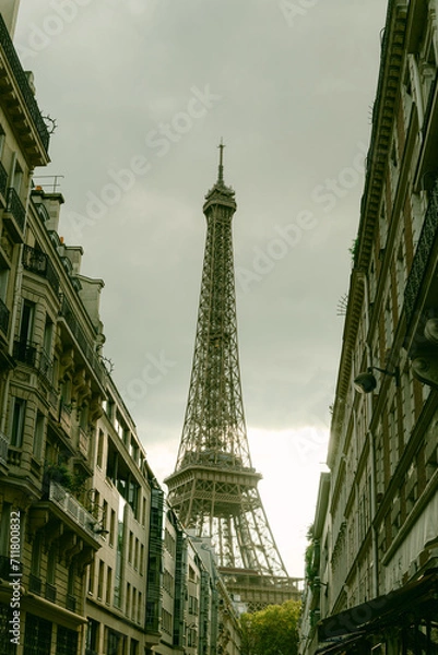 Fototapeta Eifell tower from street view