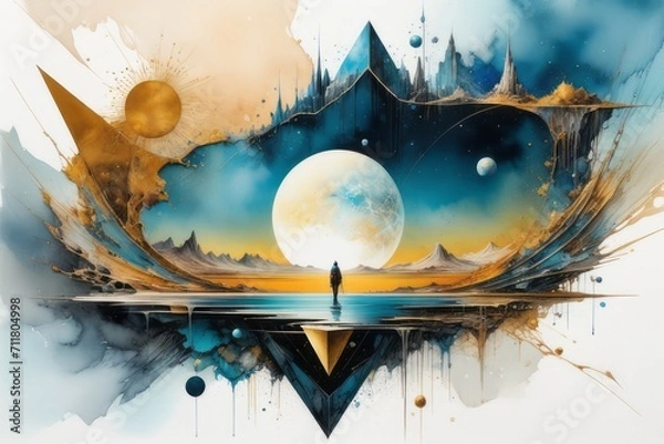 Fototapeta planet in space  created with generative AI software