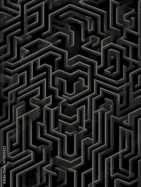 Obraz an intricate geometric pattern that forms a three-dimensional labyrinth created with Generative Ai