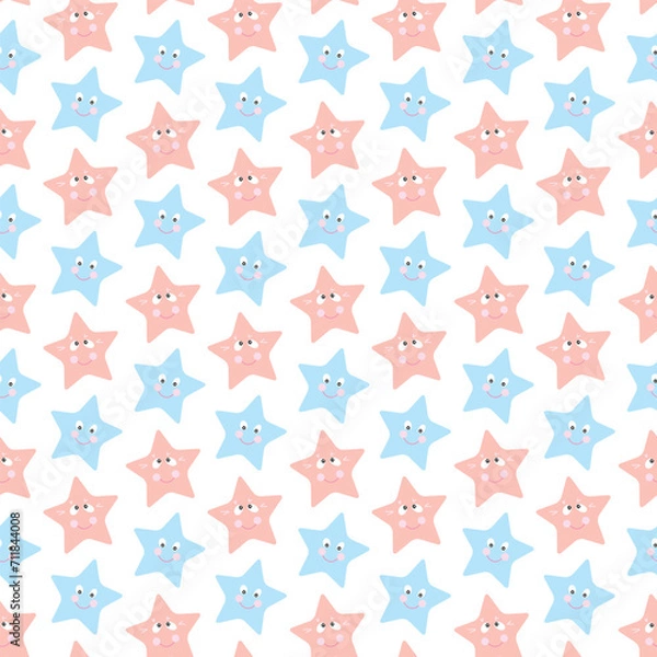 Obraz seamless pattern with funny stars