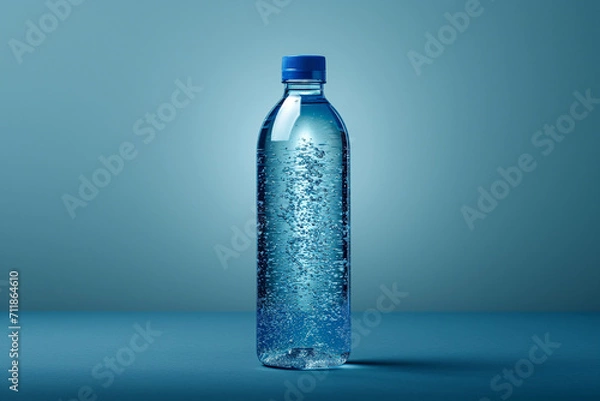 Fototapeta Empty water bottle mockup with luxury background