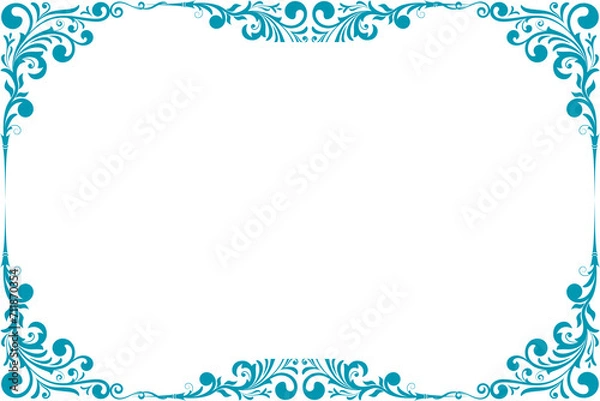 Obraz Floral simple vertical border and Frame, Transparent border