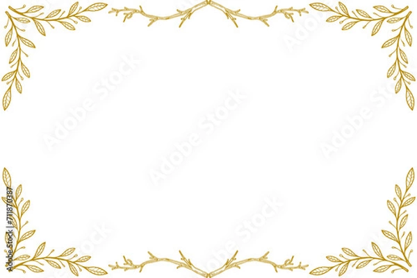 Obraz Floral simple vertical border and Frame, Transparent border