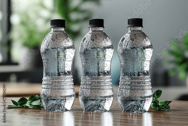 Obraz Empty water bottle mockup with luxury background