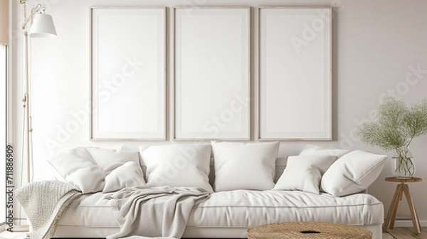 Obraz Empty background frame in modern room concept. Green room frame. Baby room frame. Photo frames. backgrounds