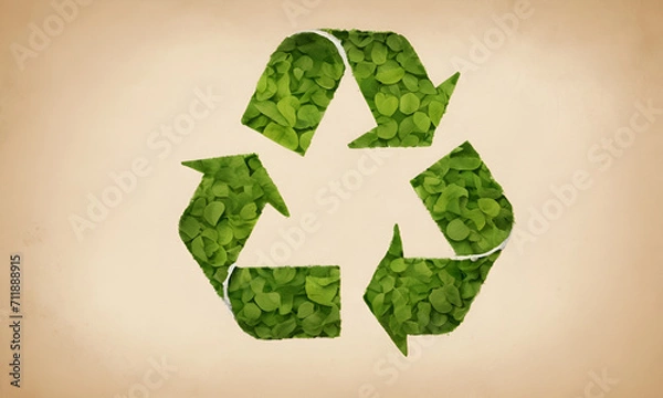 Fototapeta Recycle symbol copy space, Eco friendly earth background